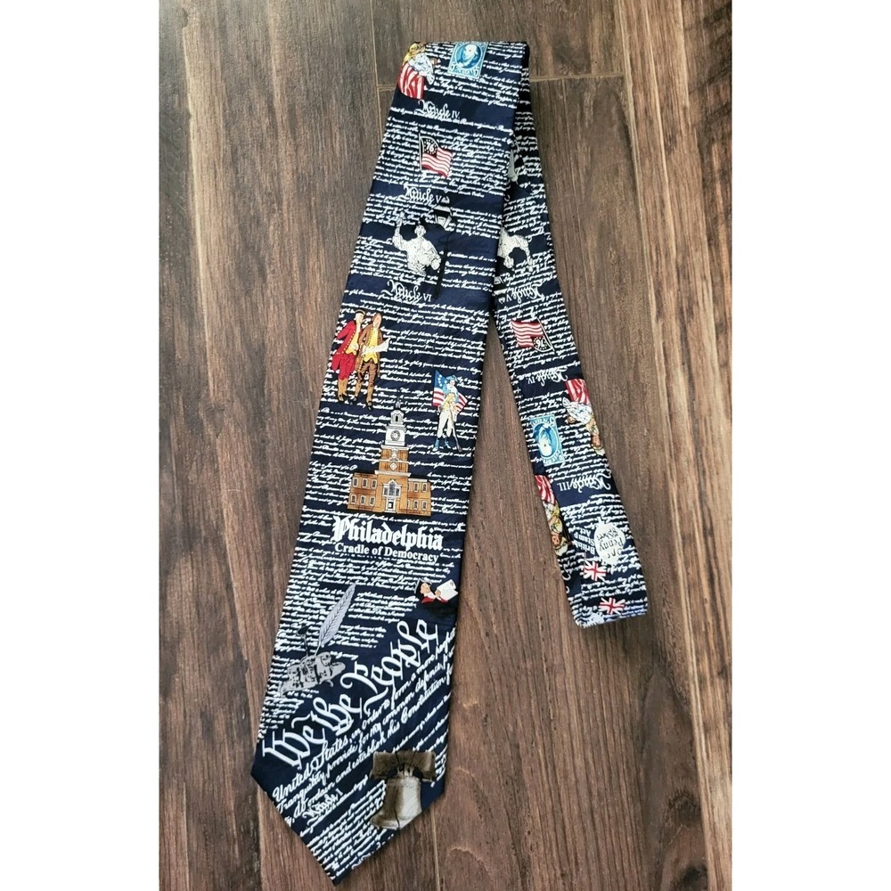 Museum Artifacts We The People Democracy Silk Tie Lawyer Statement Patriotic